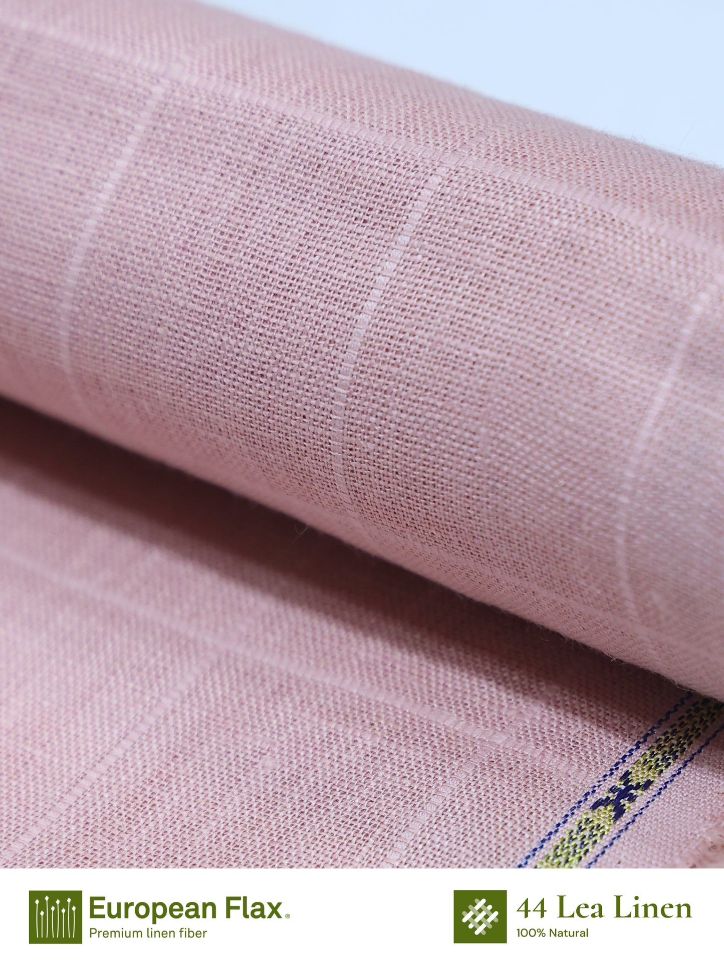 Pink 100% Linen Check