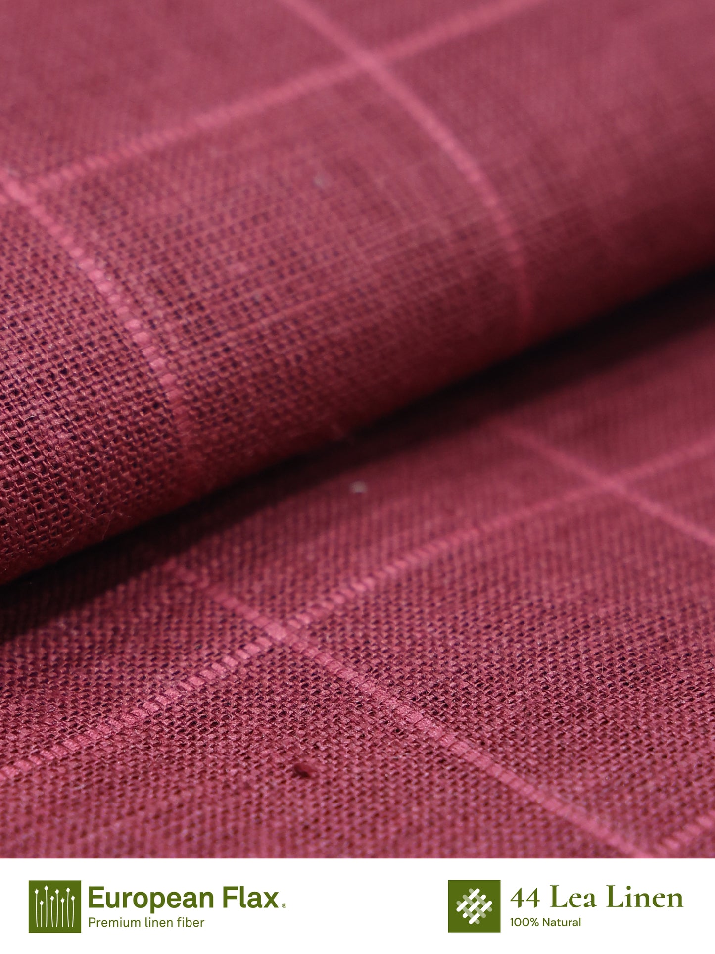 Crimson 100% Linen Check