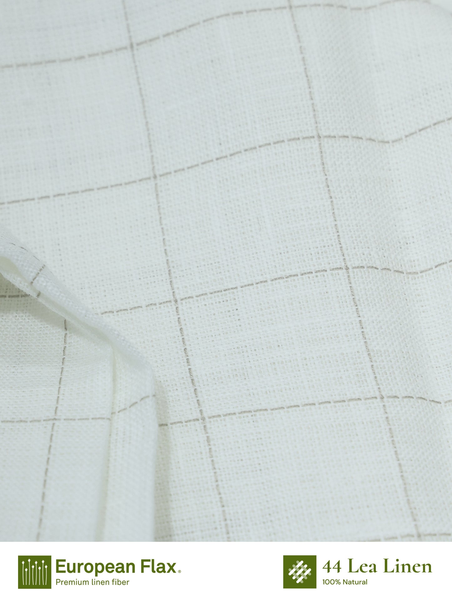 Cream Check 100% Linen