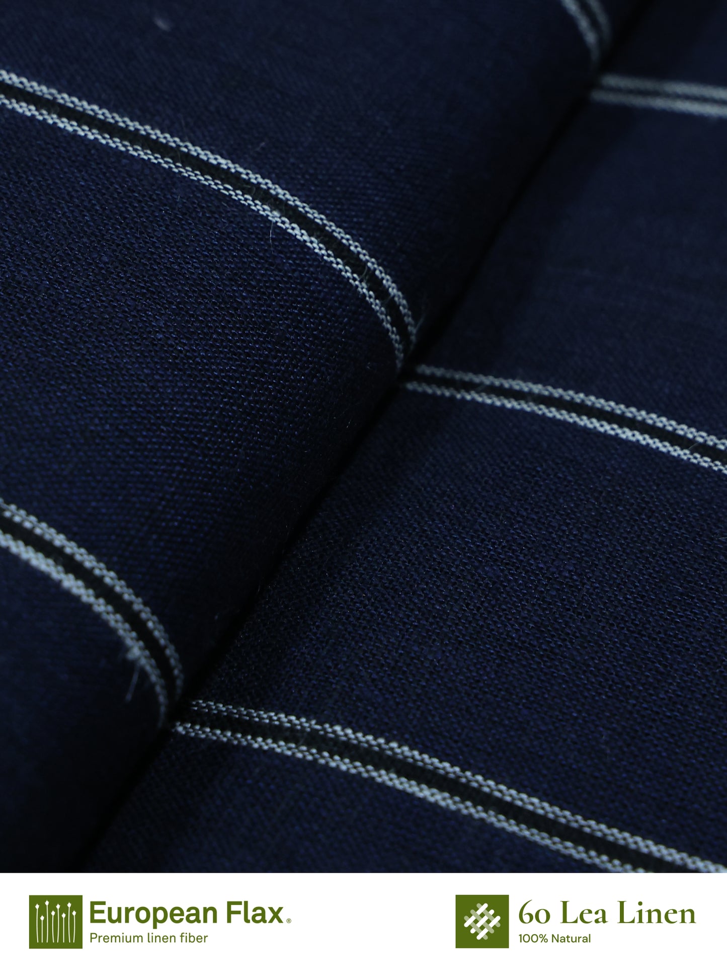 Indigo Stripe 100% Linen Cuban