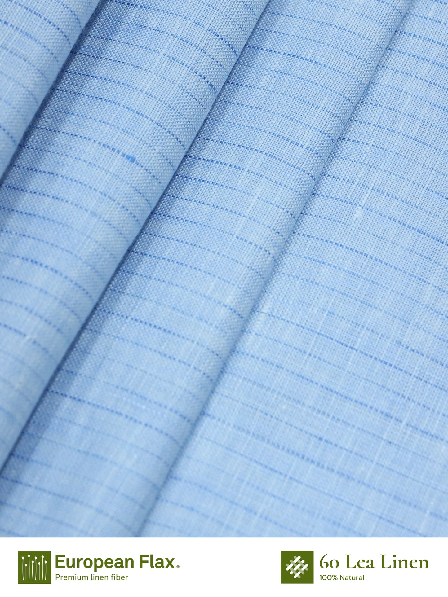 Blue 100% Linen Stripes